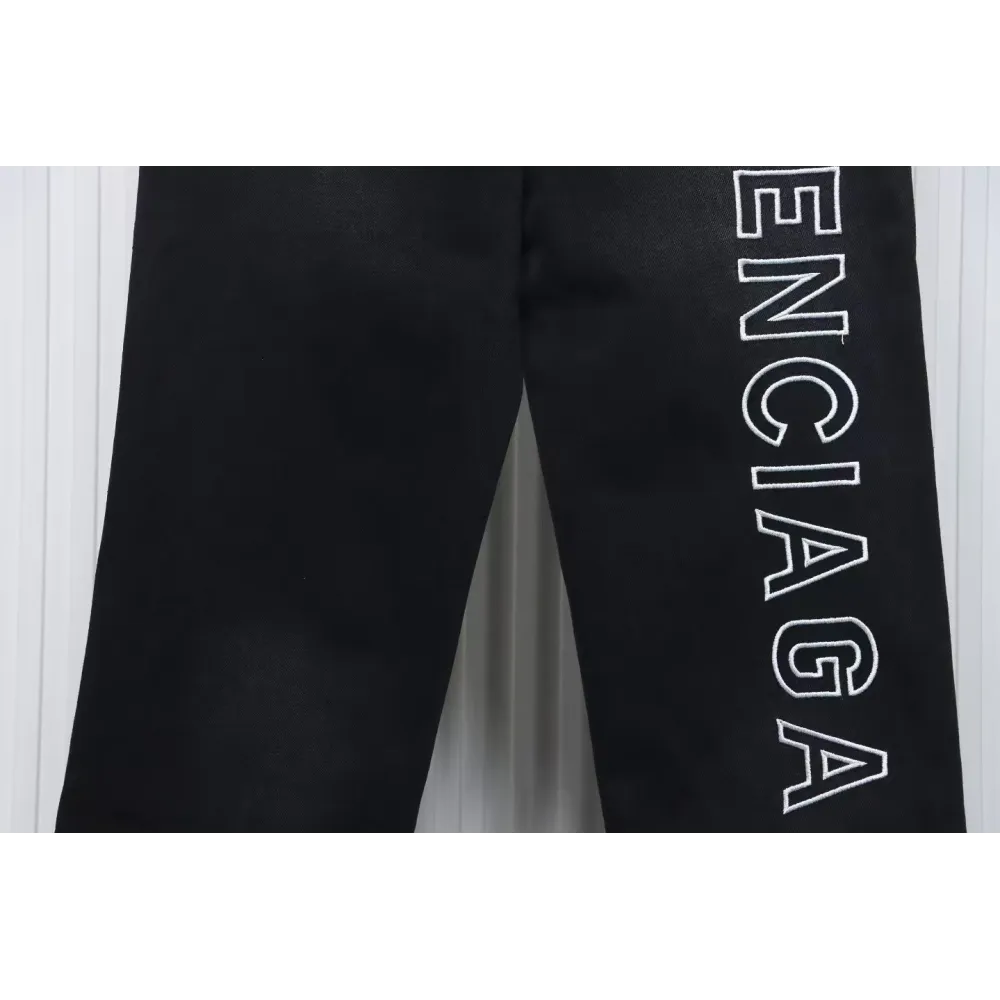 Balenciaga Side Logo Letter Embroidery Single-Breasted Jeans