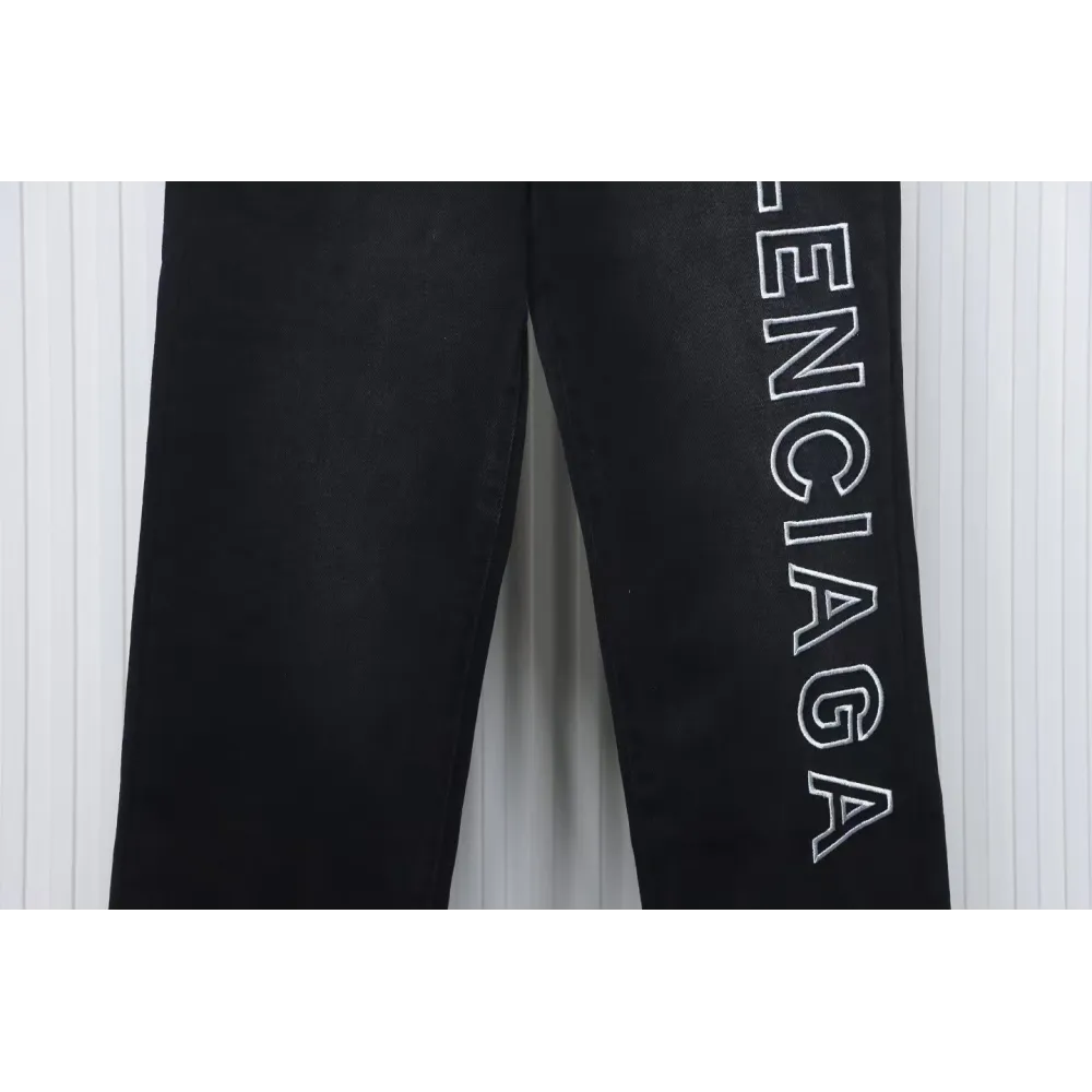 Balenciaga Side Logo Letter Embroidery Single-Breasted Jeans