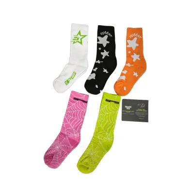 [Add One] Sp5der Socks White/ Black/ Orange/ Pink/ Green EG0719 01
