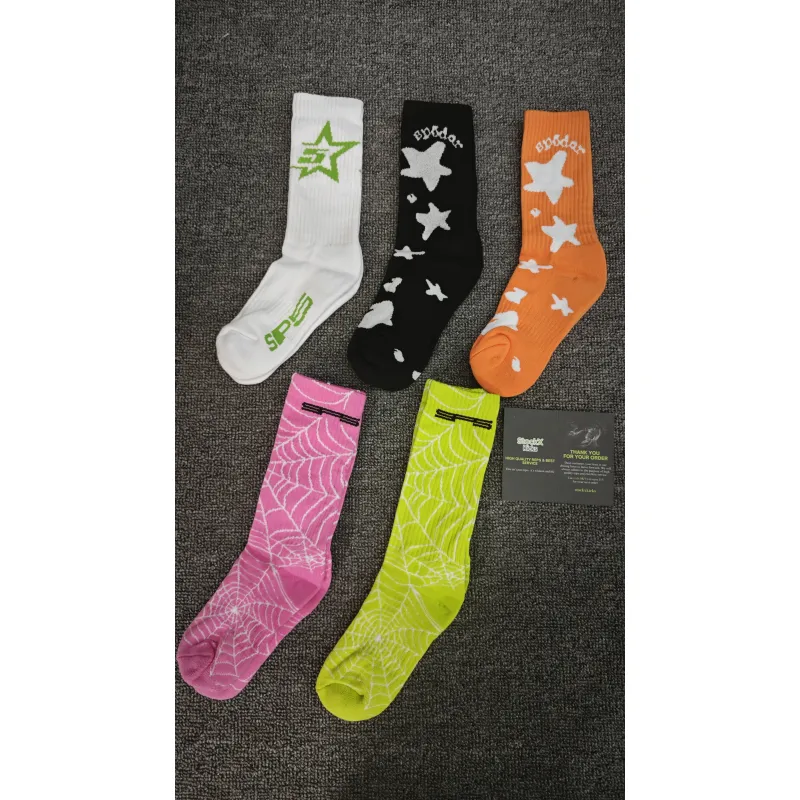 [Add One] Sp5der Socks White/ Black/ Orange/ Pink/ Green EG0719