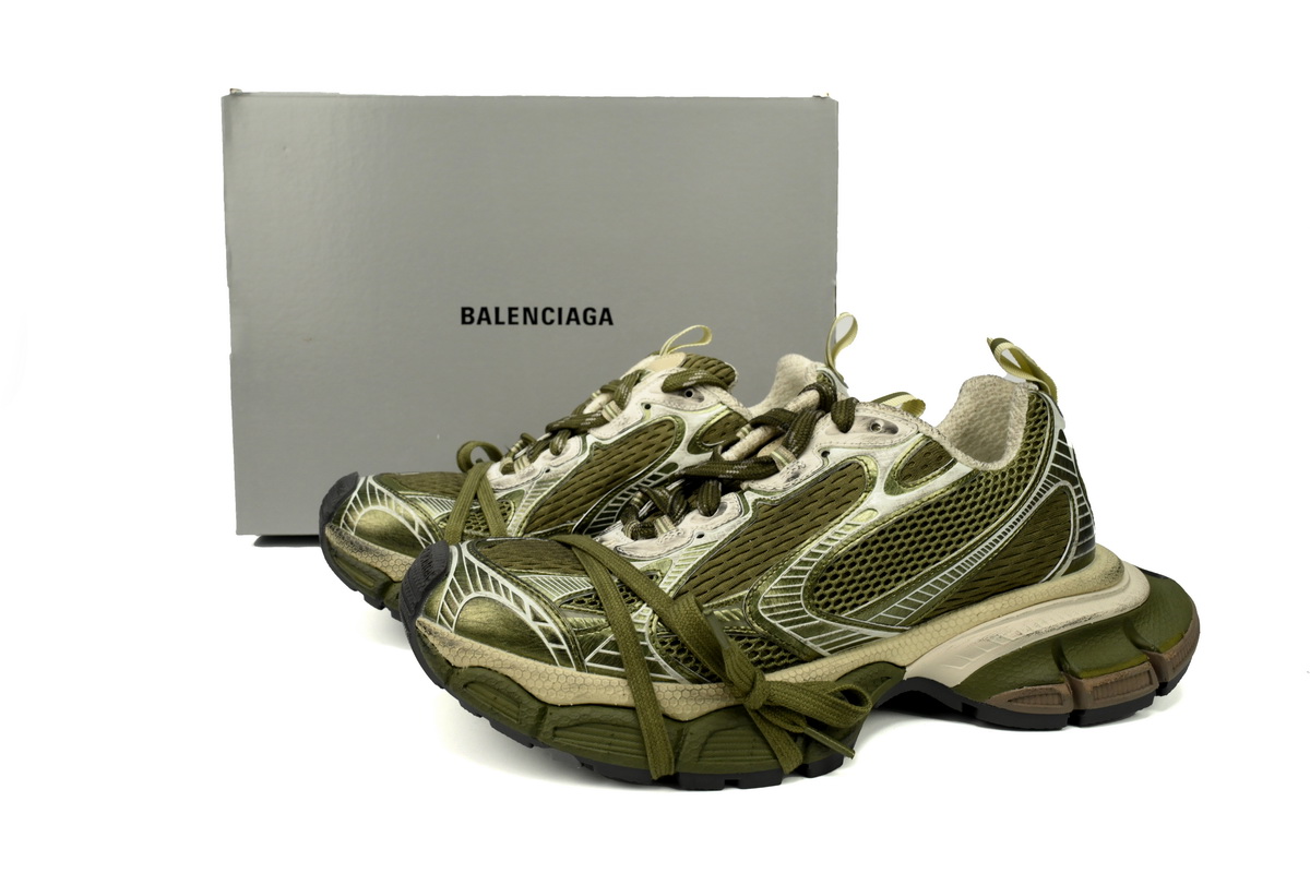 Balenciaga 3XL Sneaker Black Military Green 734734 W3XL6 7019