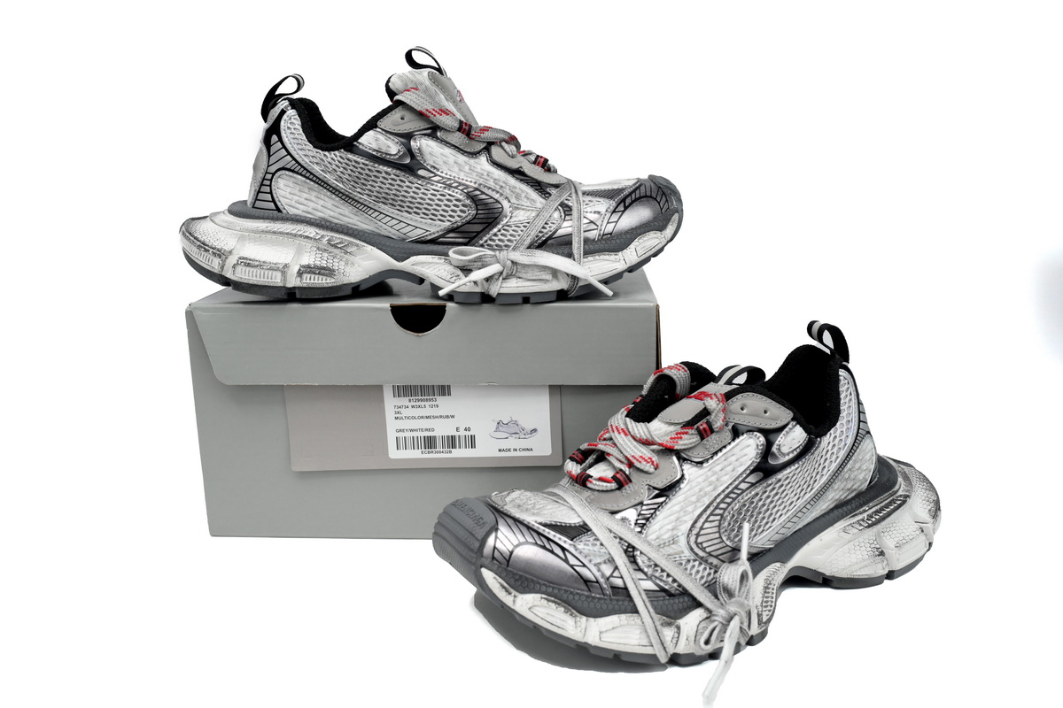 Balenciaga 3XL Sneaker Grey Red 542228 W2RB8 2801