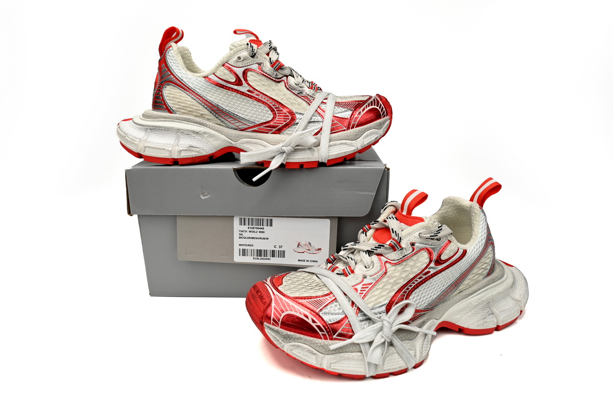 Balenciaga 3XL Sneaker White Red 734734 W3XL2 9060