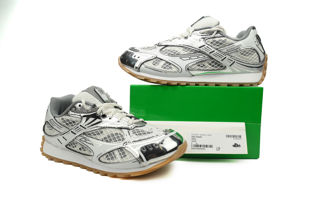 【Top PK Version】Bottega Veneta Orbit Silver White