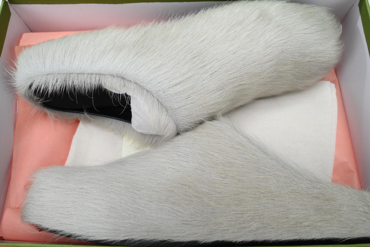  Marni Long-hair Calfskin Fussbett Sabot Grey SBMR000600P412200N15