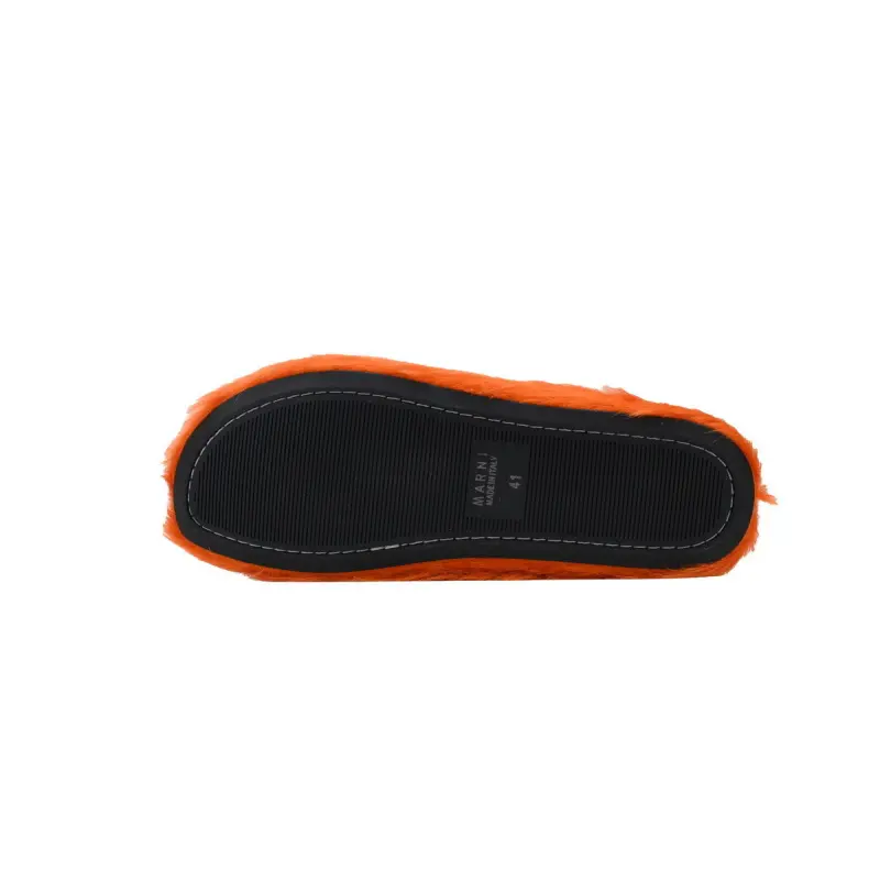  Marni Long-hair Calfskin Fussbett Sabot Orange