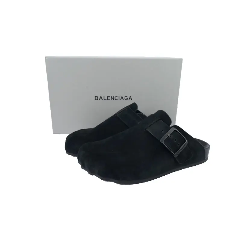 Balenciaga Men's Sunday Mule in Suede Black