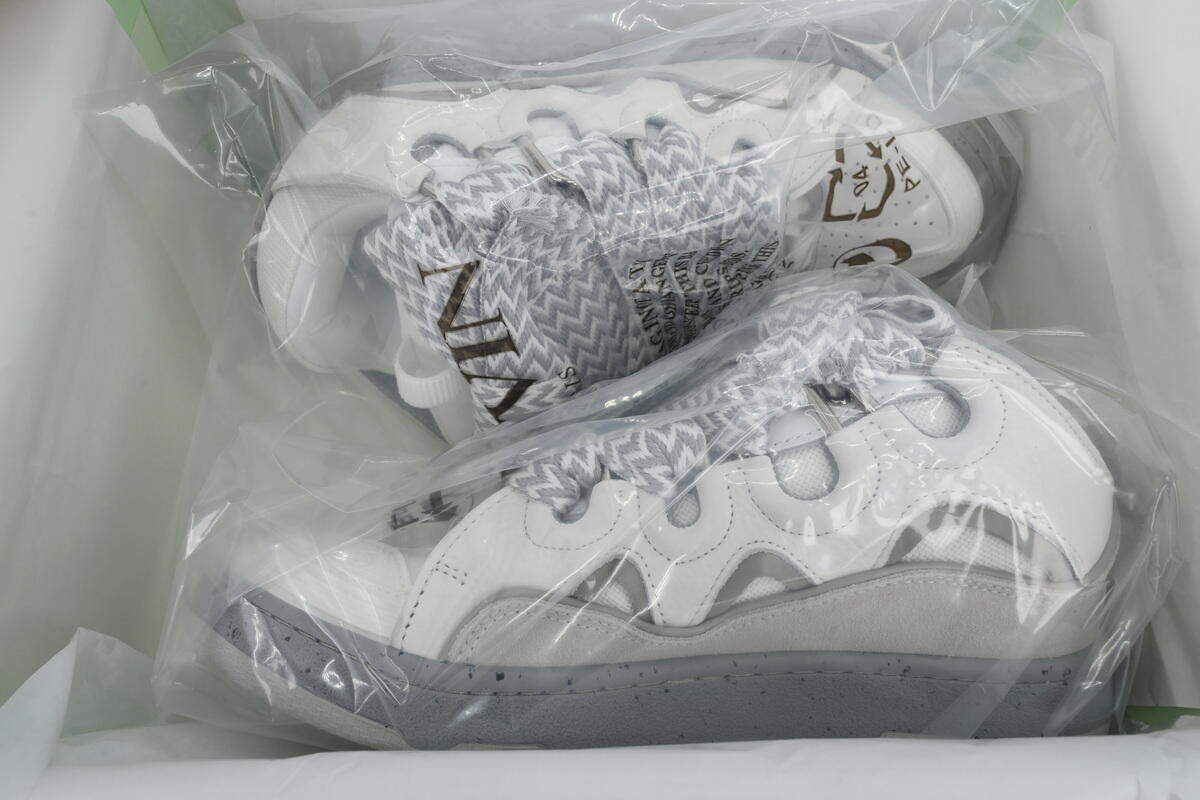 Lanvin Curb Sneaker White Grey Pale FW SKDK02 DOTS P23