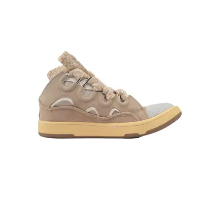 Lanvin Leather Curb White Brown 02