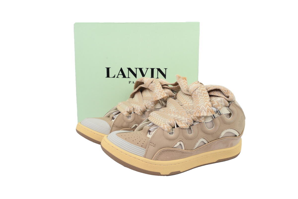 Lanvin Leather Curb White Brown