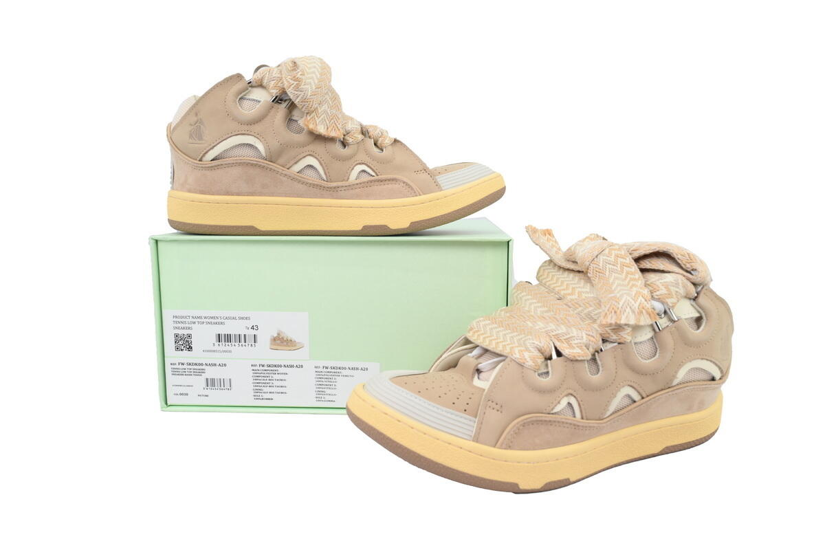 Lanvin Leather Curb White Brown