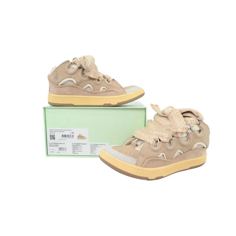 Lanvin Leather Curb White Brown