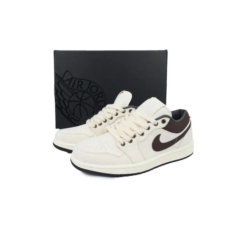 LJR Batch Air Jordan 1 Low Premium 'Ivory Baroque Brown' IB8058-110