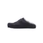 Marni Long-hair Calfskin Fussbett Sabot Black SBMR000600P412200N99