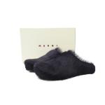 Marni Long-hair Calfskin Fussbett Sabot Black SBMR000600P412200N99