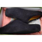 Marni Long-hair Calfskin Fussbett Sabot Black SBMR000600P412200N99