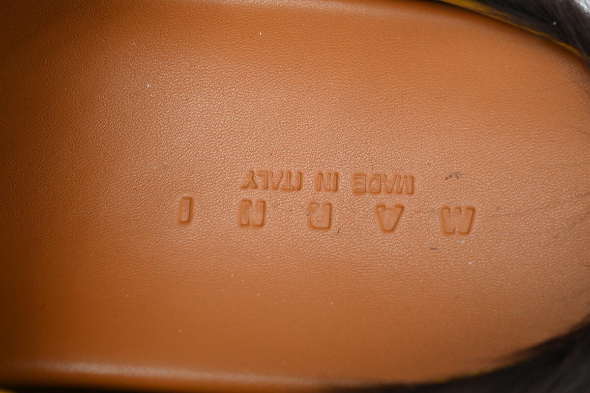 Marni Long-hair Calfskin Fussbett Sabot Brown SBMS004601P412200M37