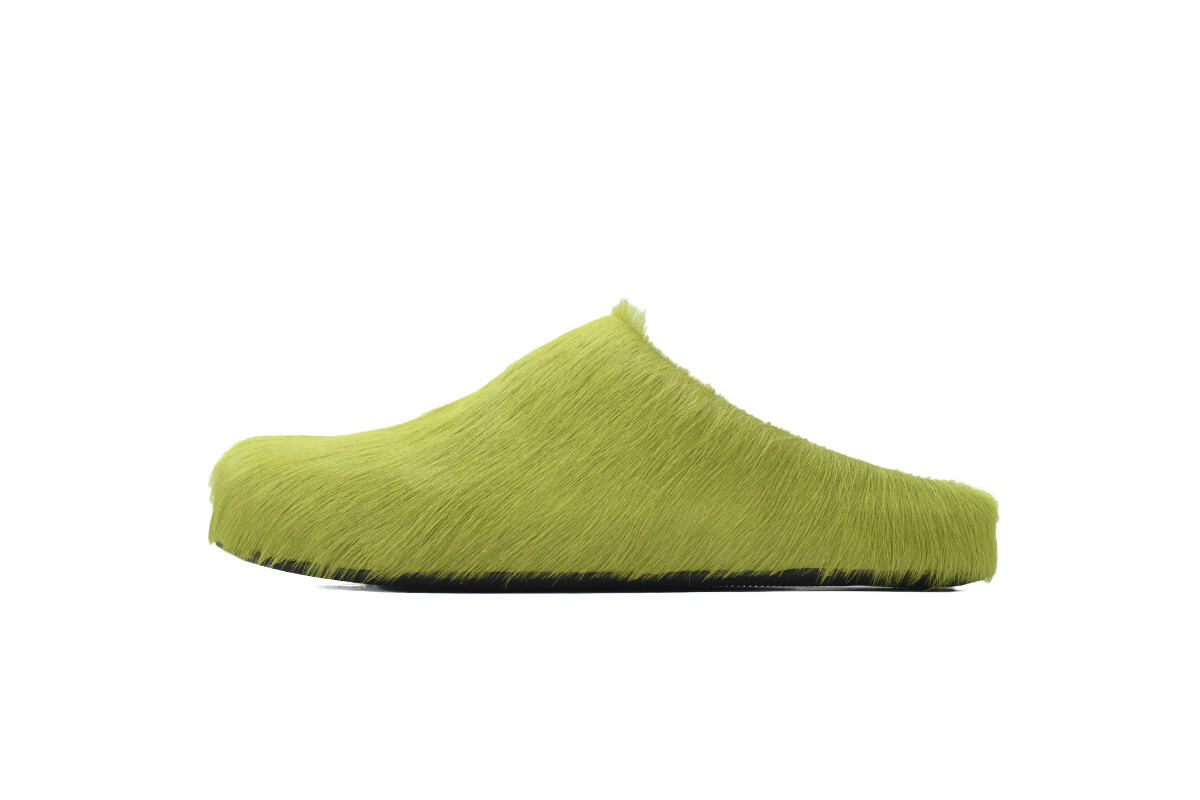 Marni Long-hair Calfskin Fussbett Sabot Green SBMR000600P412200V07