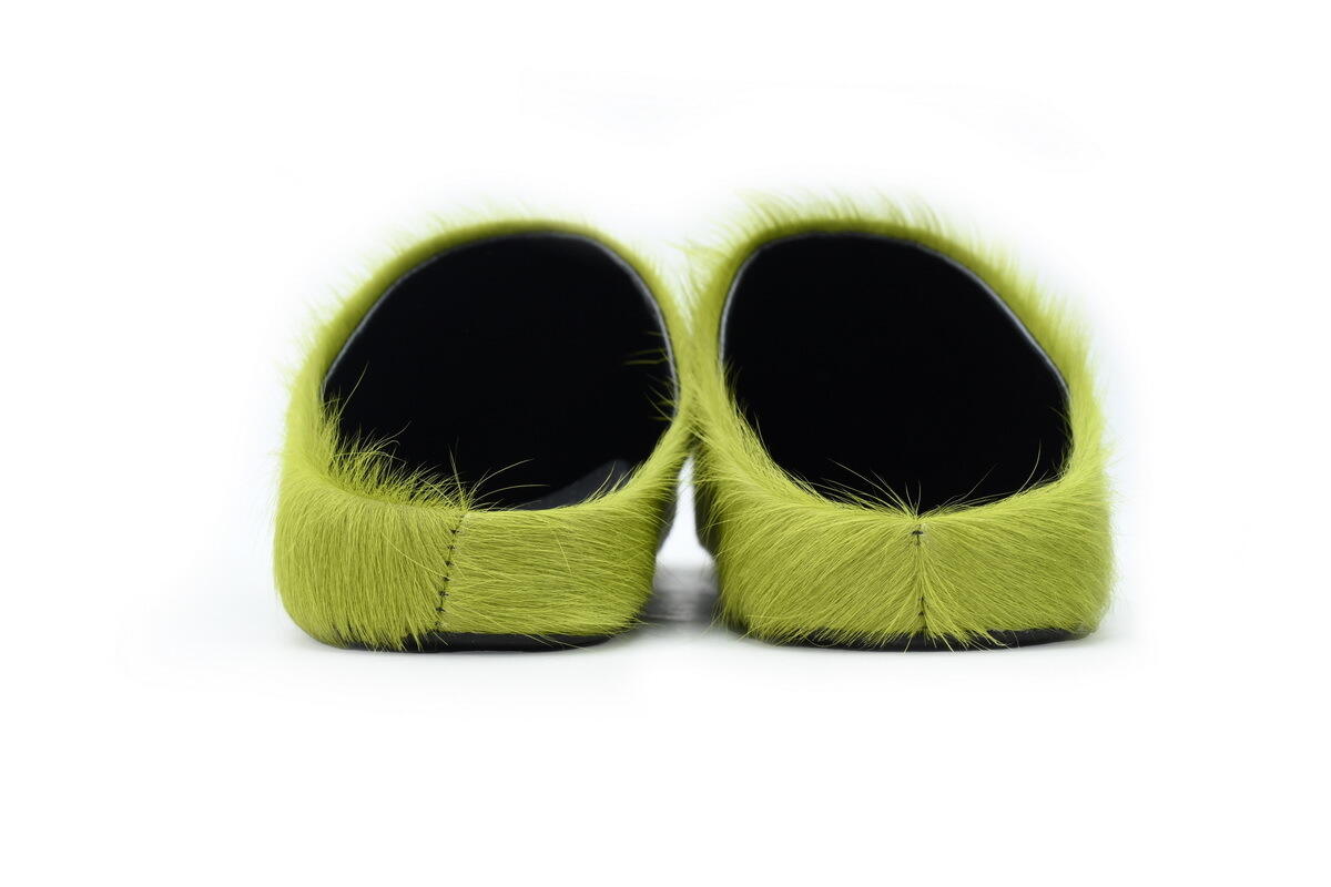 Marni Long-hair Calfskin Fussbett Sabot Green SBMR000600P412200V07