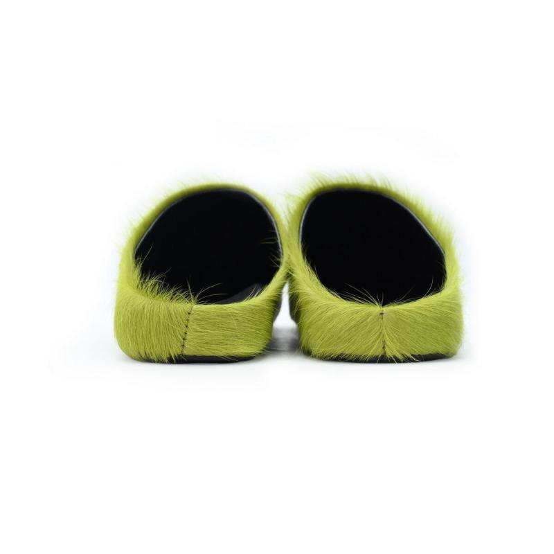 Marni Long-hair Calfskin Fussbett Sabot Green SBMR000600P412200V07