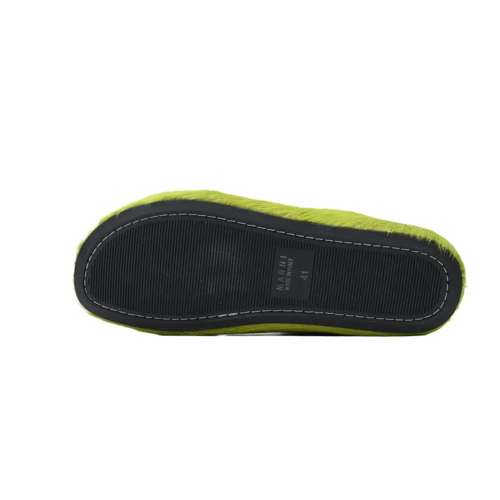Marni Long-hair Calfskin Fussbett Sabot Green SBMR000600P412200V07