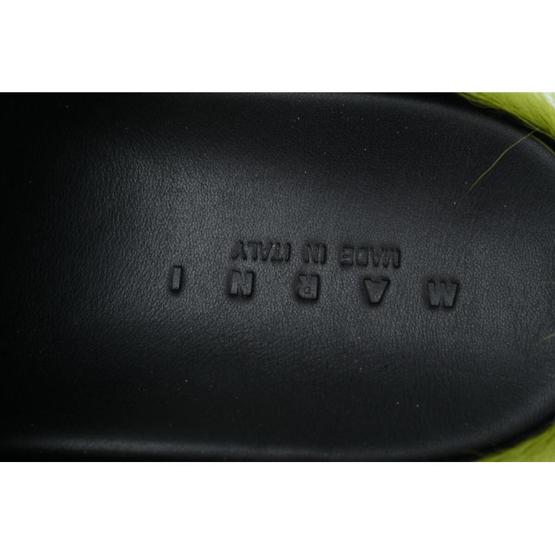 Marni Long-hair Calfskin Fussbett Sabot Green SBMR000600P412200V07