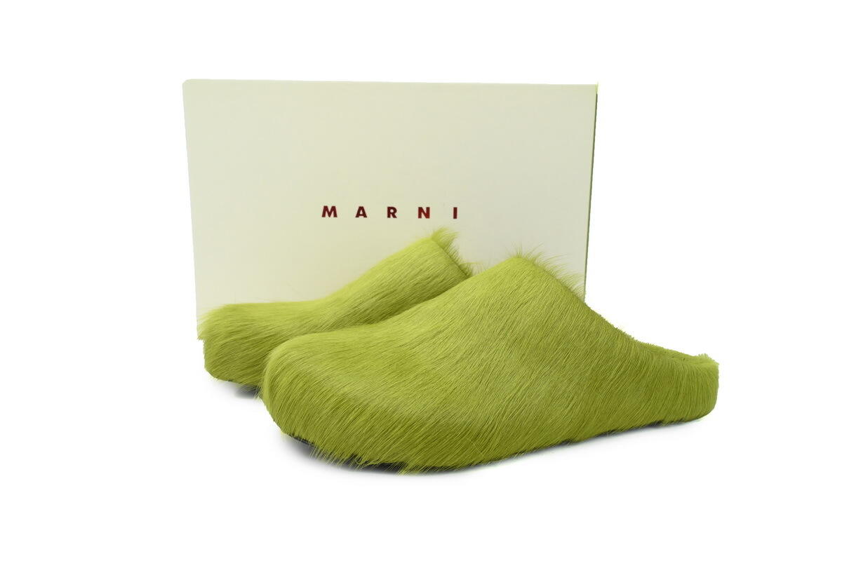 Marni Long-hair Calfskin Fussbett Sabot Green SBMR000600P412200V07