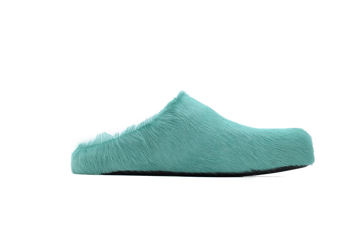 Marni Long-hair Calfskin Fussbett Sabot Green SBMR000600P412200V38