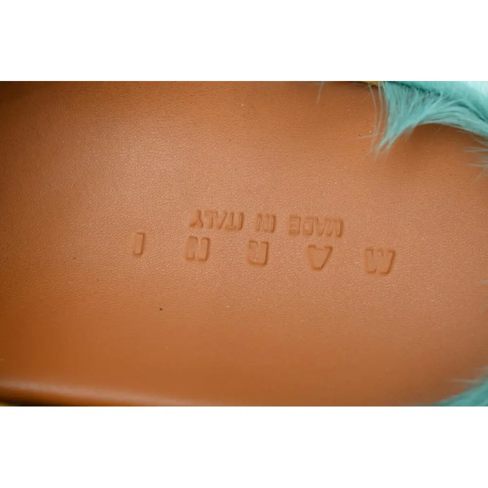 Marni Long-hair Calfskin Fussbett Sabot Green SBMR000600P412200V38