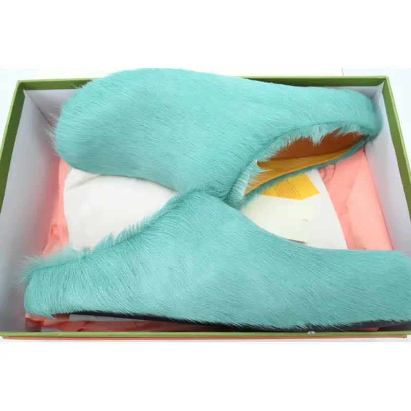 Marni Long-hair Calfskin Fussbett Sabot Green SBMR000600P412200V38