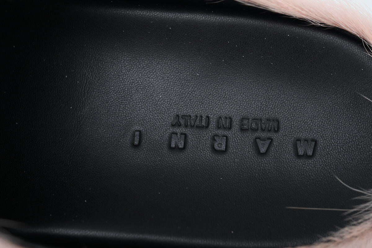 Marni Long-hair Calfskin Fussbett Sabot Pink SBMS004601P412200C29