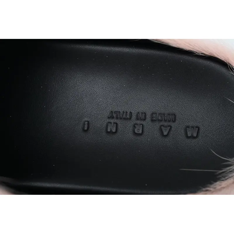 Marni Long-hair Calfskin Fussbett Sabot Pink SBMS004601P412200C29