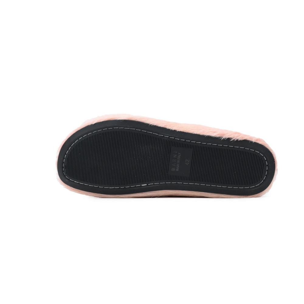 Marni Long-hair Calfskin Fussbett Sabot Pink SBMS004601P412200C29