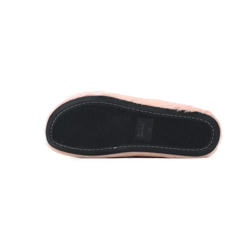 Marni Long-hair Calfskin Fussbett Sabot Pink SBMS004601P412200C29
