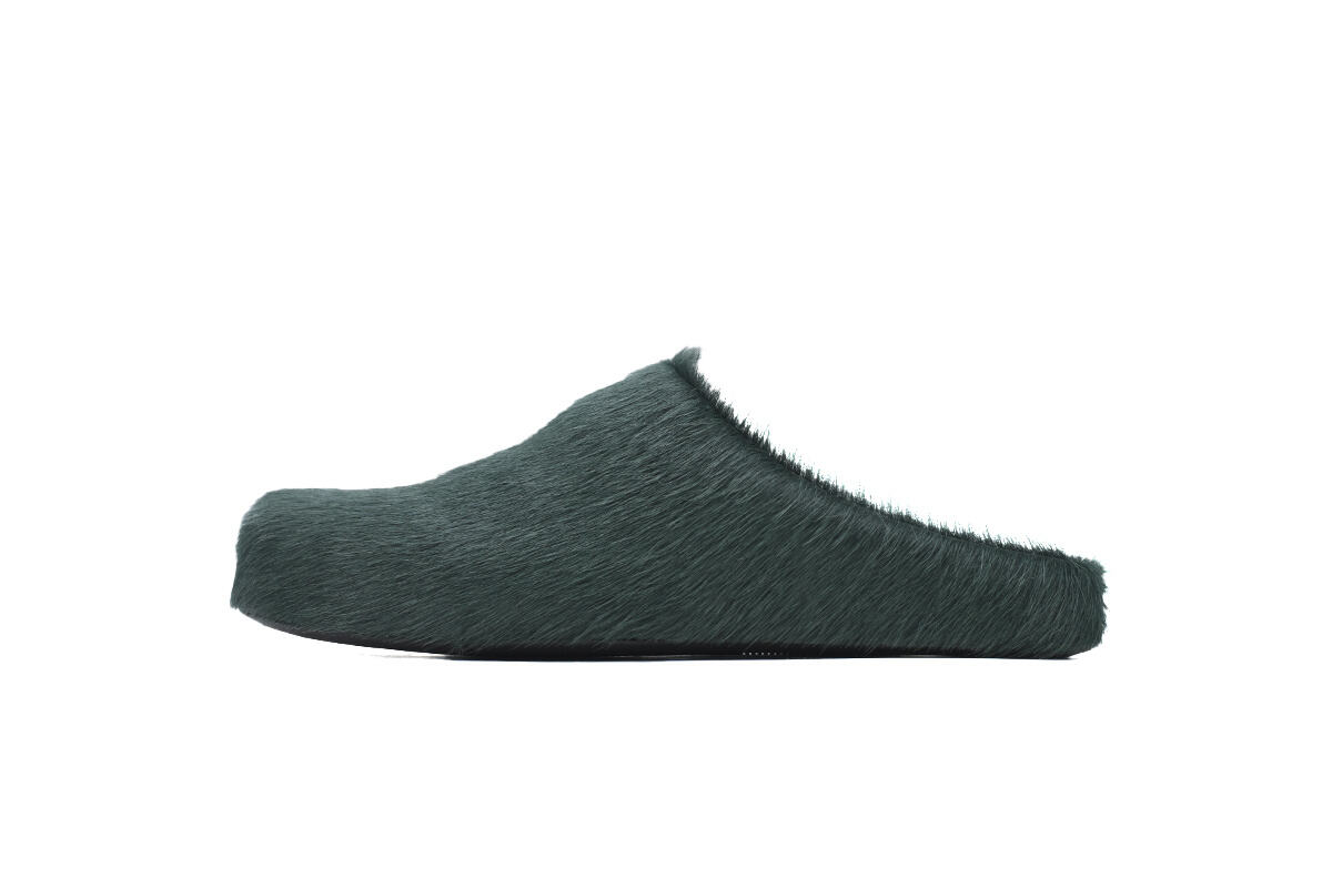 Marni Long-hair Calfskin Fussbett Sabot Sea Green SBMR000600P412200V78