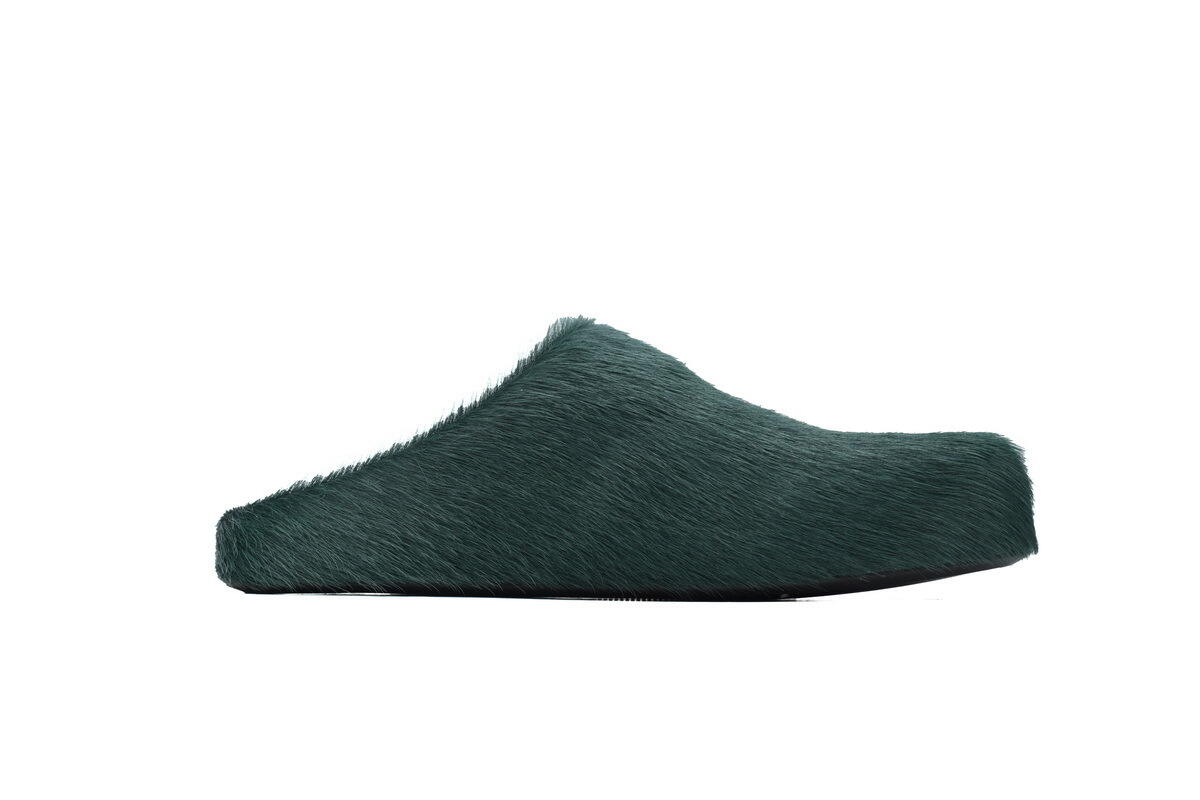Marni Long-hair Calfskin Fussbett Sabot Sea Green SBMR000600P412200V78