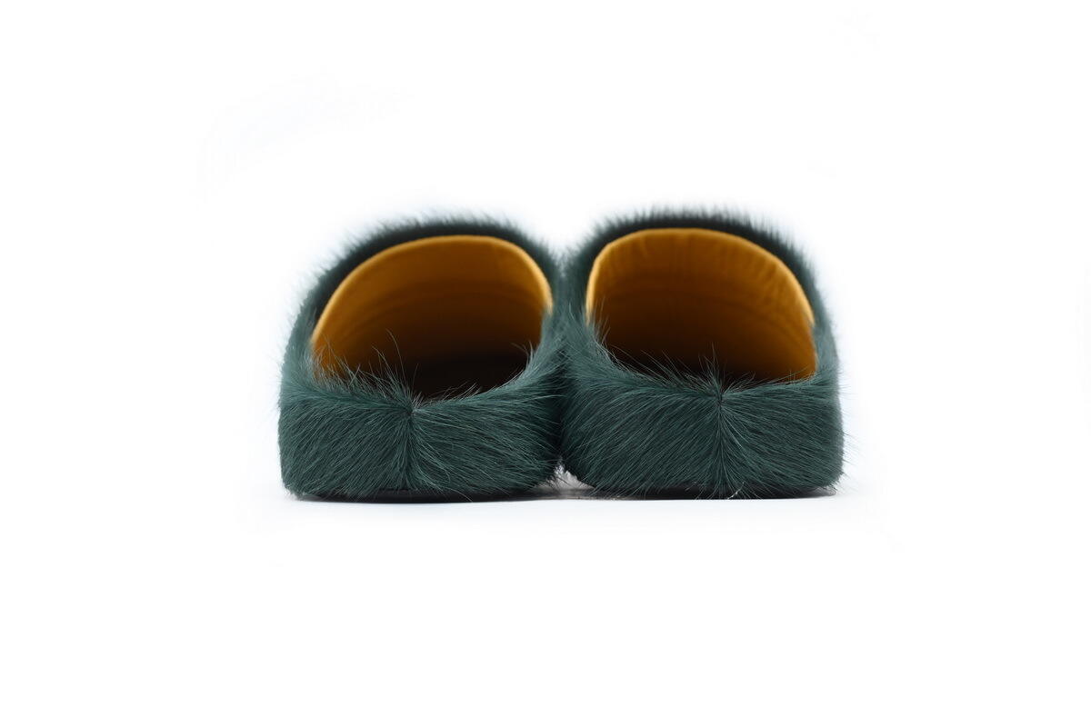Marni Long-hair Calfskin Fussbett Sabot Sea Green SBMR000600P412200V78
