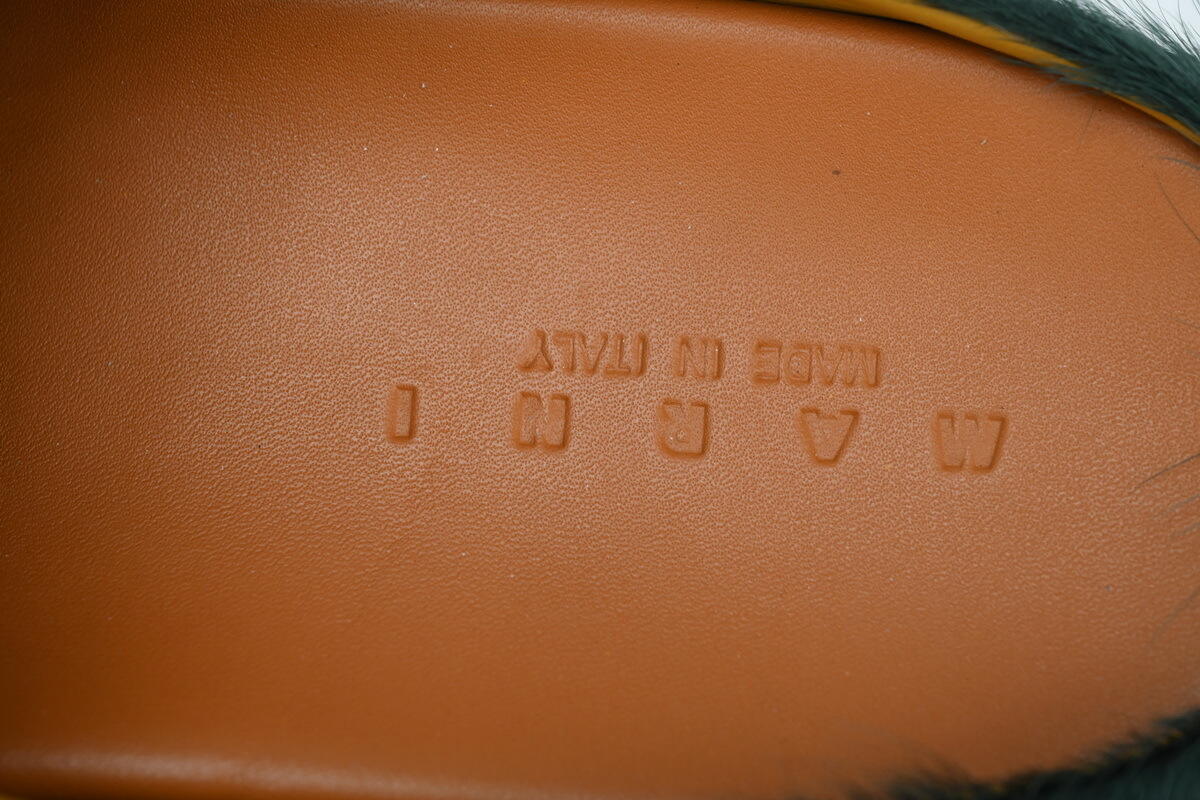 Marni Long-hair Calfskin Fussbett Sabot Sea Green SBMR000600P412200V78