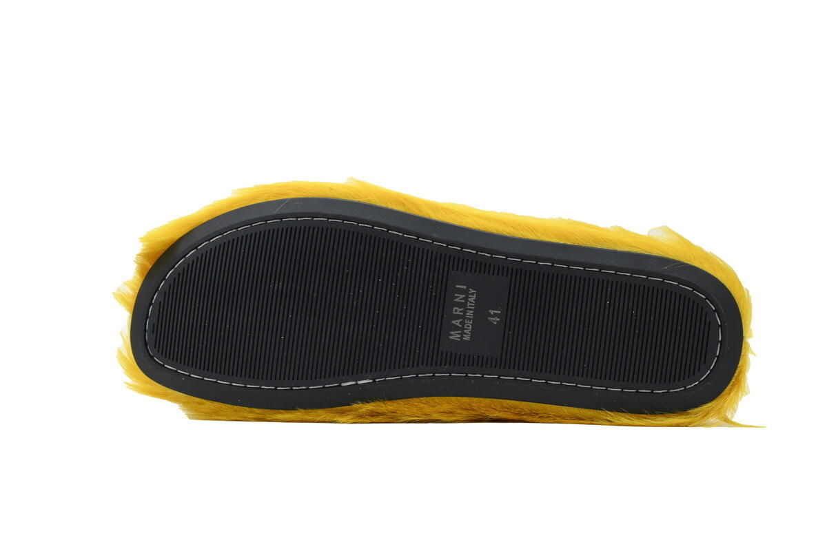 Marni Long-hair Calfskin Fussbett Sabot Yellow SBMR000600P4122Z0565