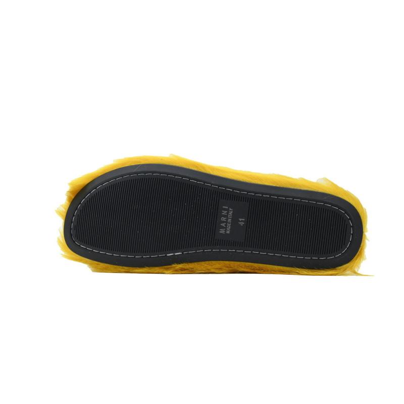 Marni Long-hair Calfskin Fussbett Sabot Yellow SBMR000600P4122Z0565