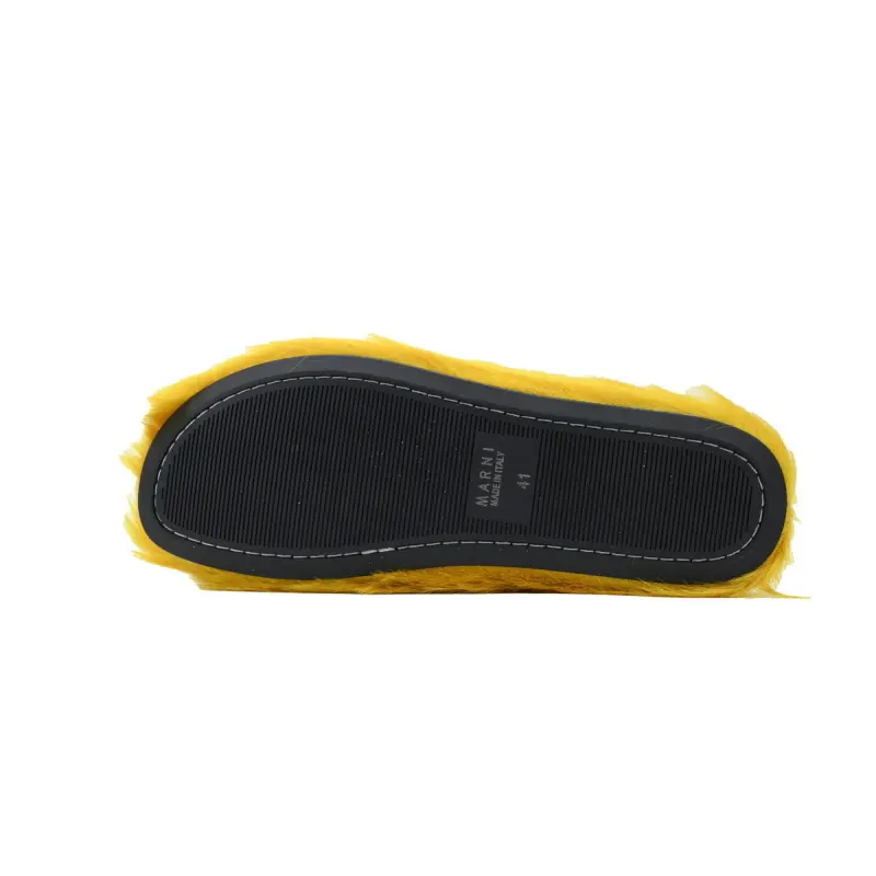 Marni Long-hair Calfskin Fussbett Sabot Yellow SBMR000600P4122Z0565