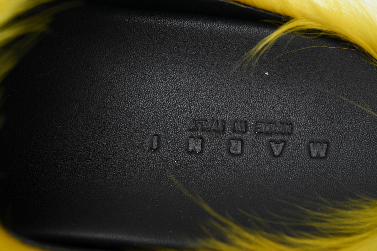 Marni Long-hair Calfskin Fussbett Sabot Yellow SBMR000600P4122Z0565