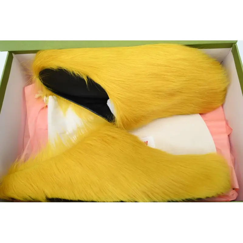 Marni Long-hair Calfskin Fussbett Sabot Yellow SBMR000600P4122Z0565