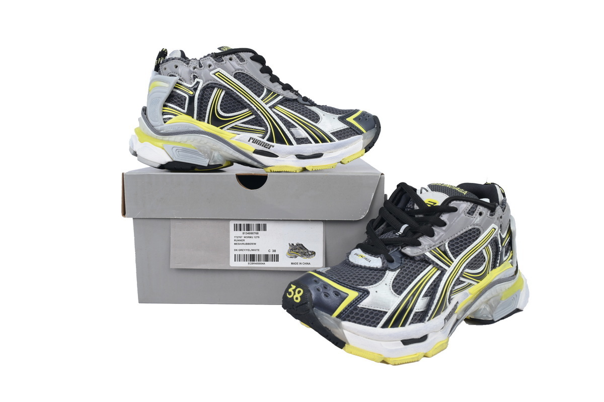 Balenciaga Runner Sneaker Grey Black Yellow 772767 W3RMU 1279