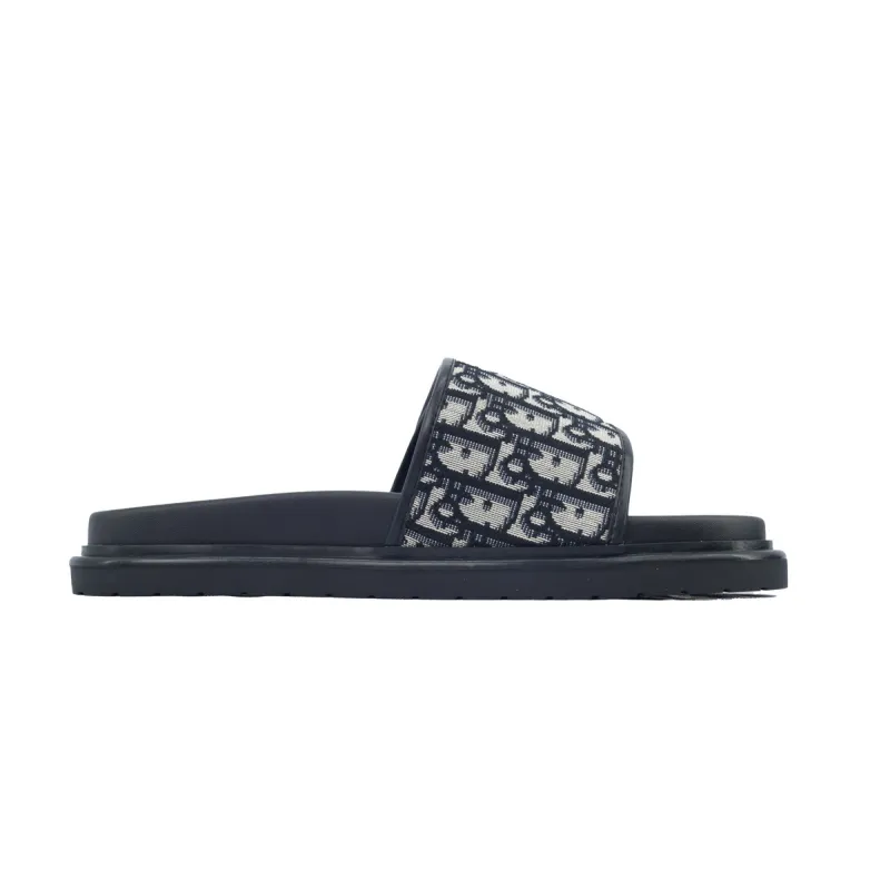 Dior Aqua Sandal Beige And Black Dior Oblique Jacquard