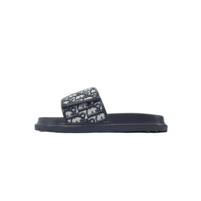 Dior Aqua Sandal Beige And Black Dior Oblique Jacquard 01