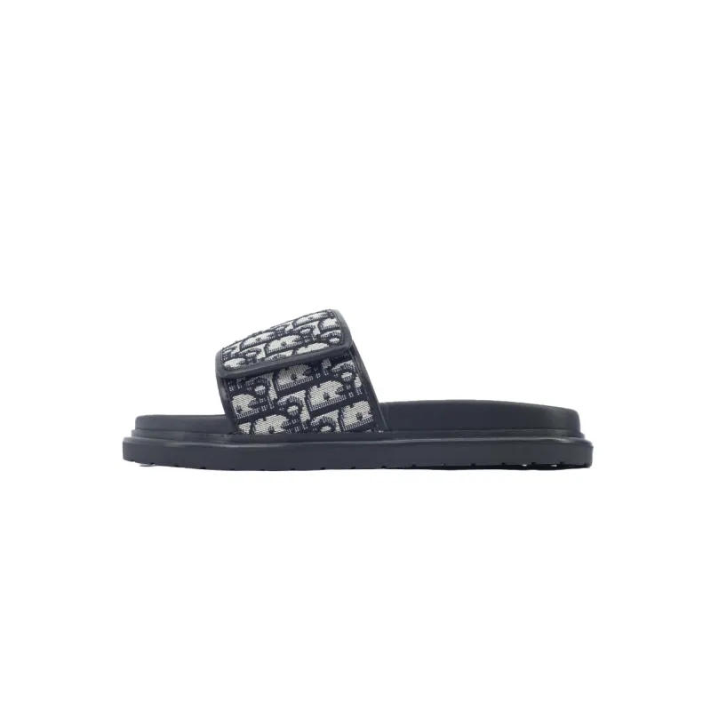 Dior Aqua Sandal Beige And Black Dior Oblique Jacquard