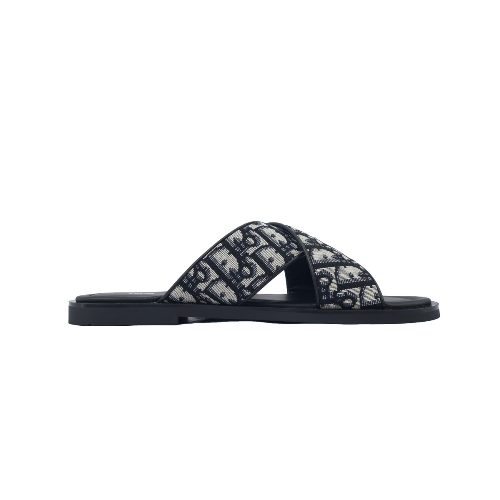 Dior Alias Sandal Beige And Black Dior Oblique Jacquard