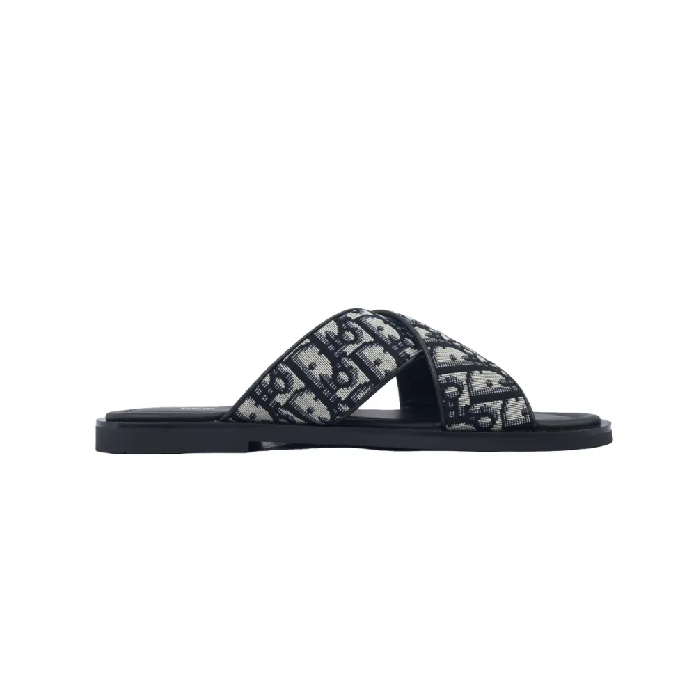 Dior Alias Sandal Beige And Black Dior Oblique Jacquard