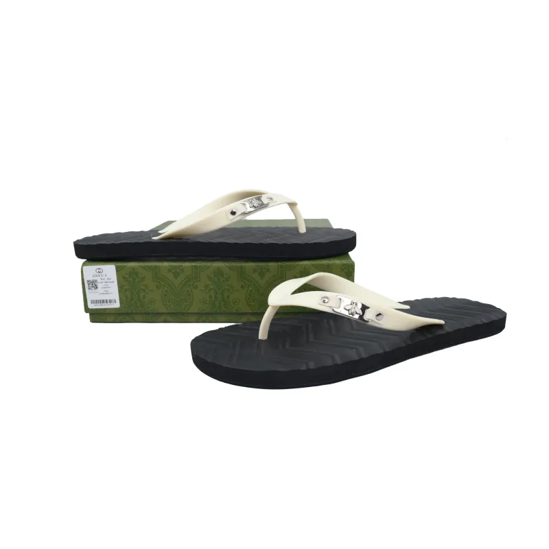 Gucci Slippers Striped Black And White
